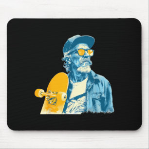 Nette Opa-Skateboard-Farben Grafik Mousepad