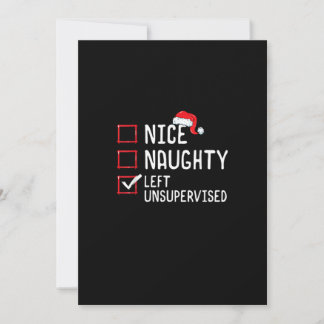 Nette Unartige unbeaufsichtigte Weihnachtsliste Feiertagskarte