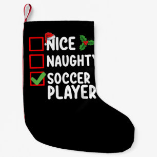 Netter Böser Fußballspieler Weihnachtsurlaub Kleiner Weihnachtsstrumpf