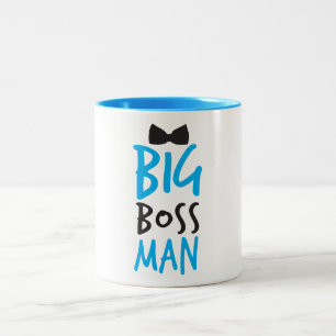 Netter Bossy Entwurf Big Boss Mannes mit einer Zweifarbige Tasse