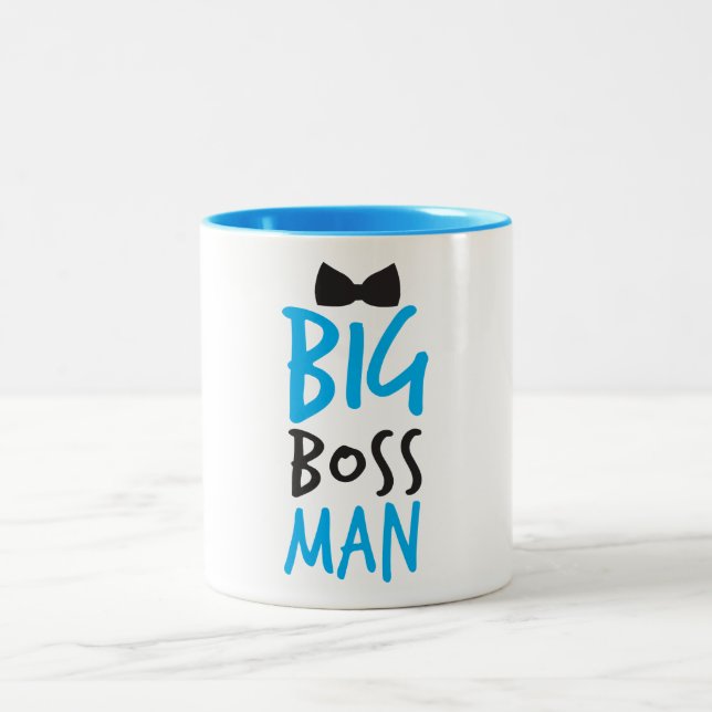 Netter Bossy Entwurf Big Boss Mannes mit einer Zweifarbige Tasse (Mittel)