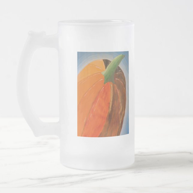 Netter Kürbis Mattglas Bierglas (Links)