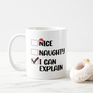 Netter Naughty, den Weihnachtsmann erklären kann Kaffeetasse