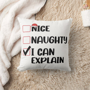 Netter Naughty, den Weihnachtsmann erklären kann Kissen