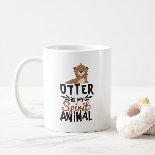 Netter Otter ist mein Geist-Tierdruck Kaffeetasse (Mit Donut)