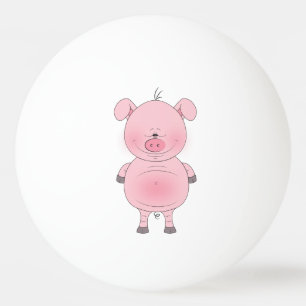 Netter rosa Schwein-Cartoon Tischtennisball