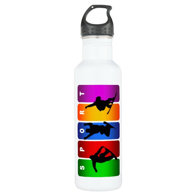 Netter Snowboarding Trinkflasche (Vorderseite)
