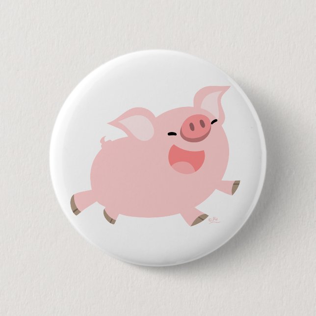 Nettes Cartoon-Schweinknopf-Abzeichen Button (Vorderseite)