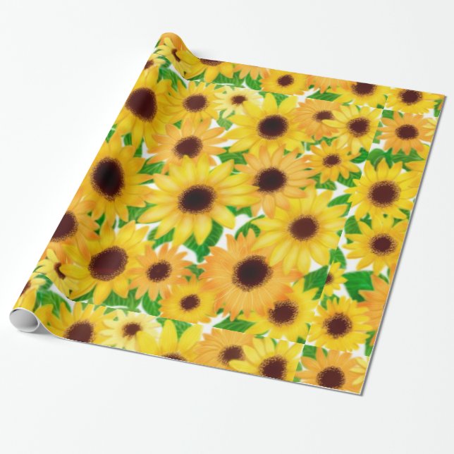 Nettes europäisches Sonnenblume-Packpapier Geschenkpapier (Ungerollt)