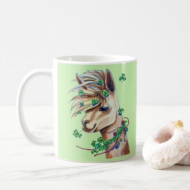 nettes Frühlingslama Kaffeetasse (Mit Donut)