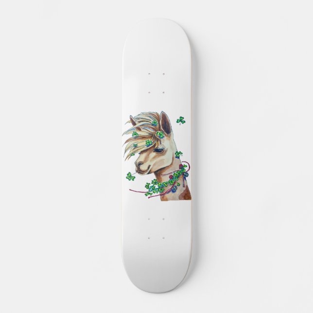 nettes Frühlingslama Skateboard (Vorderseite)