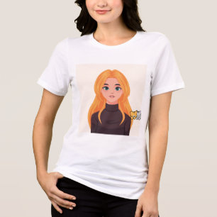 nettes Mädchen & Katzenliebhaber Design T-Shirt Tri-Blend Shirt