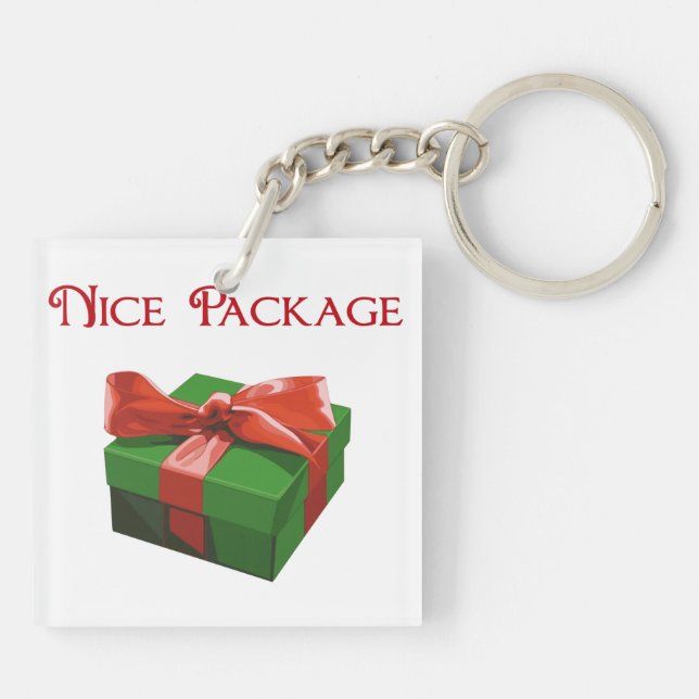 Nettes Paket-Weihnachtsgeschenk Schlüsselanhänger (Rückseite)