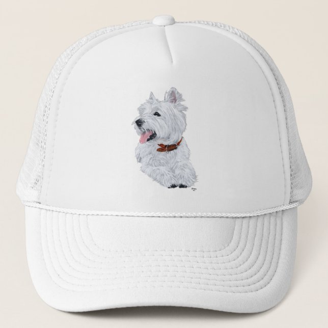Nettes Westhochland weißes Terrier Truckerkappe (Vorderseite)