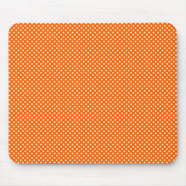 Nettomuster-Orange mit Weiß Mousepad (Vorne)