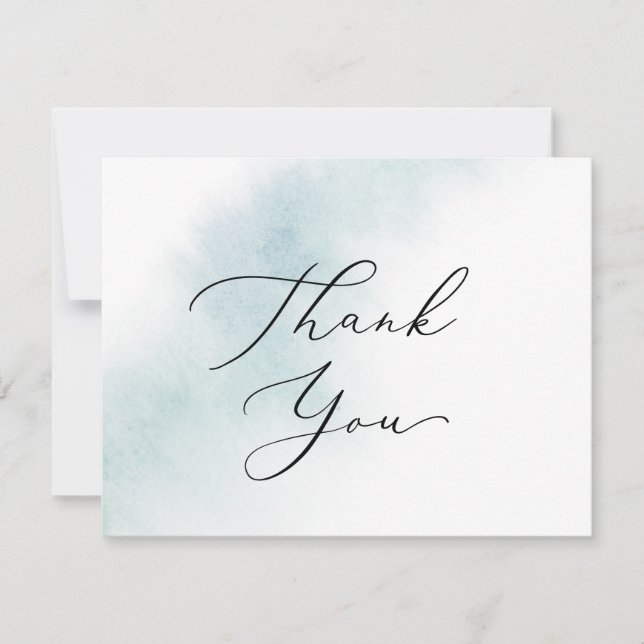 Nettoyage aquarelle | Carte de remerciements bleu (Devant)
