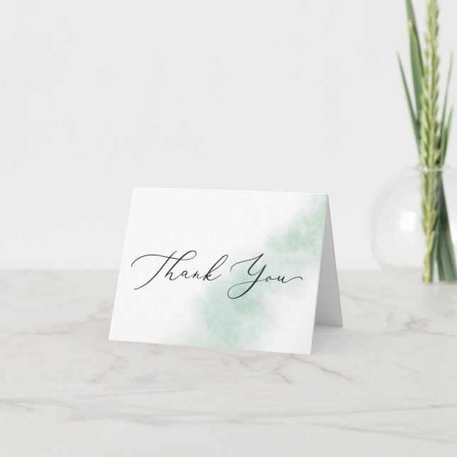 Nettoyage aquarelle | Carte de remerciements vert (Devant)