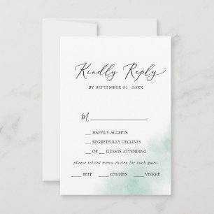 Nettoyage aquarelle Carte RSVP de choix du menu