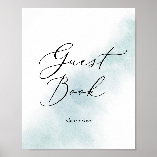 Nettoyage aquarelle | Panneau du livre d'or bleu (Devant)