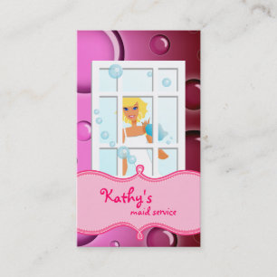 Nettoyage Carte de visite rose bulles cheveux blon