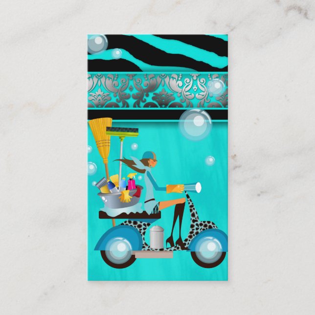 Nettoyage Carte de visite Scooter Girl Silver Dama (Devant)