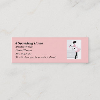 Nettoyage de la maison Carte de visite maigre rose