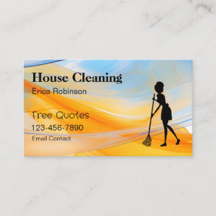 Nettoyage de maison tendance Cartes de visite uniq