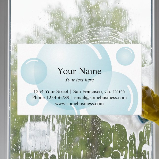 Nettoyage du modèle de carte de visite | Bulles de (cleaning business card)
