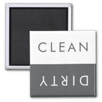 Nettoyer Lave-vaisselle sale Magnet en gris et bla