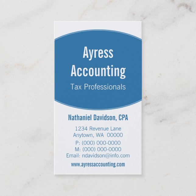 Nettoyer les courbes Carte de visite, Bleu gras (Devant)