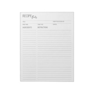 Nettoyer + Recette simple Pages ii Bloc-notes