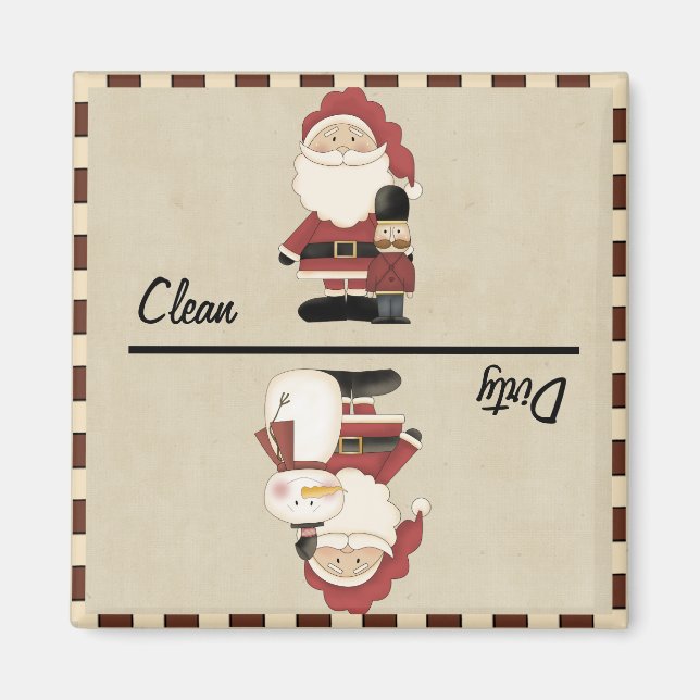 Nettoyer / Sale Père Noël Magnet (Devant)