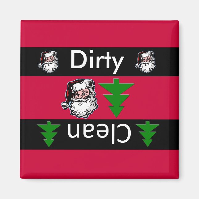 Nettoyer sale père Noël Noël lave-vaisselle magnet (Devant)