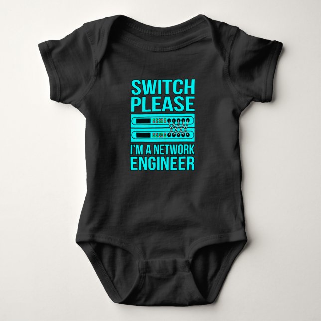 Network Engineer Computer IT Tech Programmer Geek Baby Strampler (Vorderseite)