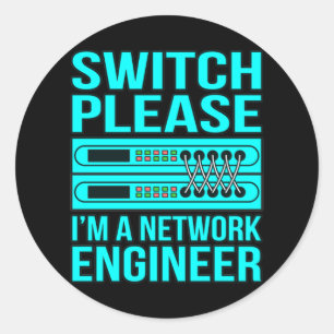 Network Engineer Computer IT Tech Programmer Geek Runder Aufkleber