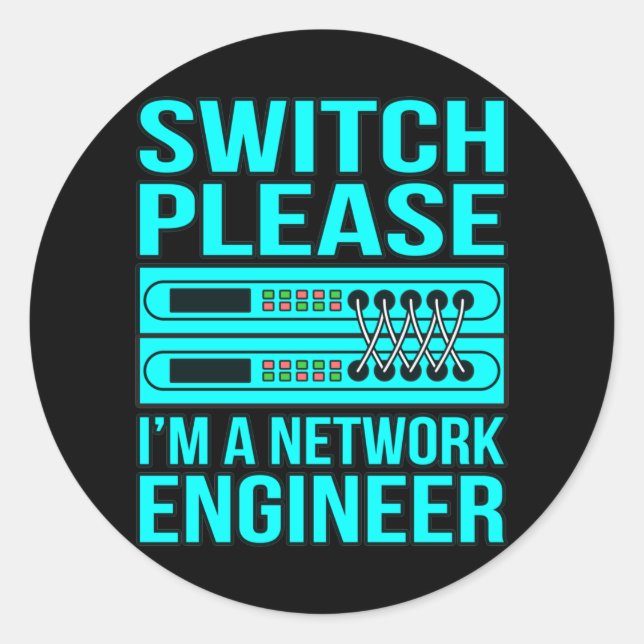 Network Engineer Computer IT Tech Programmer Geek Runder Aufkleber (Vorderseite)