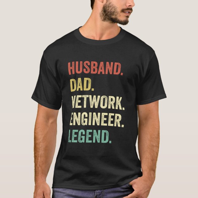 Network Engineer Dada Husband Network Specialist T-Shirt (Vorderseite)