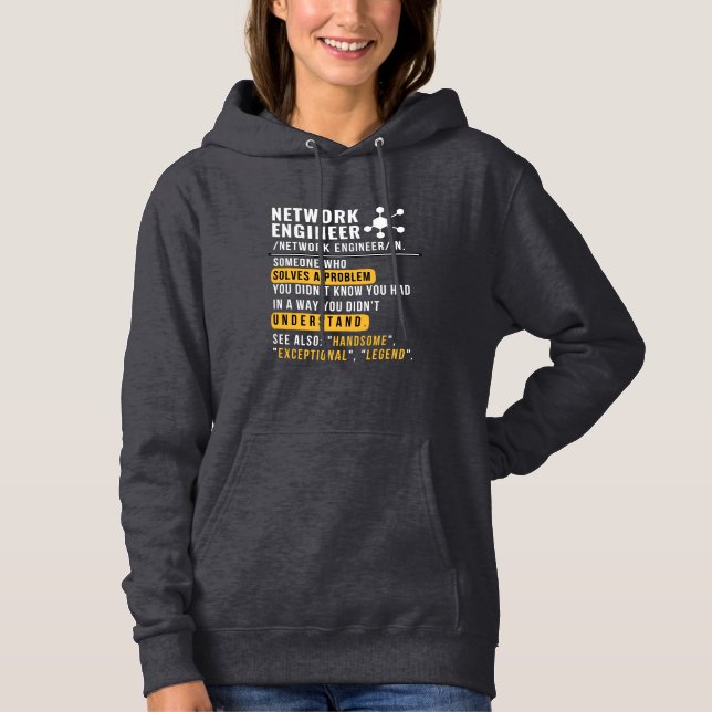Network Engineer Noun Funny Tech Hoodie (Vorderseite)
