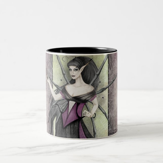 Netz-Hexe-Tasse Zweifarbige Tasse (Mittel)