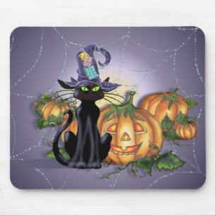 NETZ SCHWARZEN CAT, DES HUTES, DES JACKS u. DER Mousepad