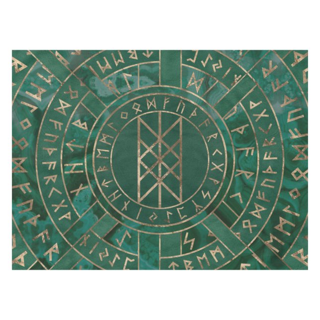 Netz von Wyrd - Malachit, Leder und Gold Tischdecke (Vorderseite (Horizontal))