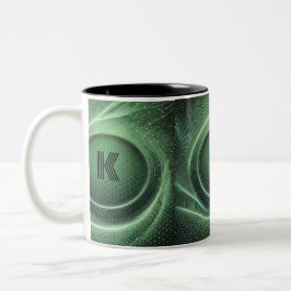 Netzähnliches grünes Muster Zweifarbige Tasse