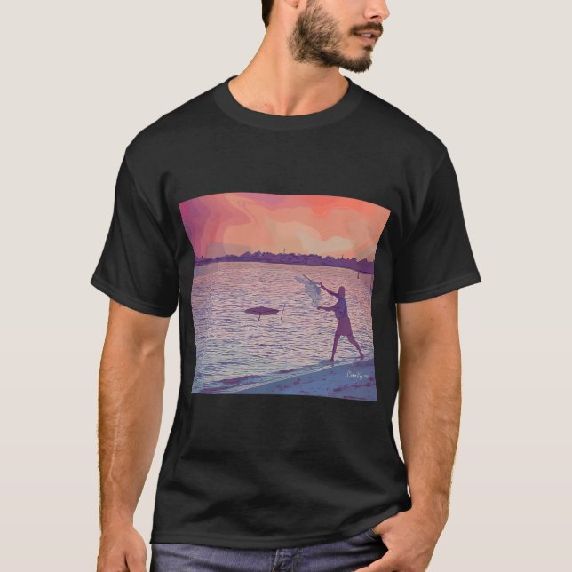 Netzen für Köderfische in Cedar Key Florida T-Shirt (Vorderseite)