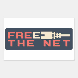 Netzneutralität - das Internet frei Rechteckiger Aufkleber