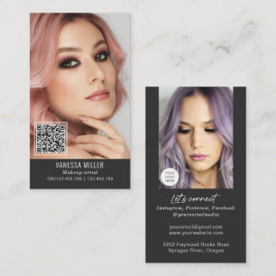 Netzwerk QR Code Make-up Künstler Vertikal Foto B Visitenkarte