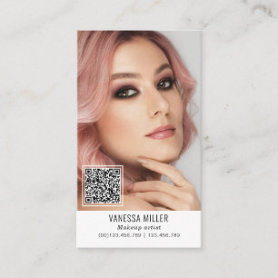 Netzwerk QR Code Make-up Künstler Vertikal Foto B Visitenkarte