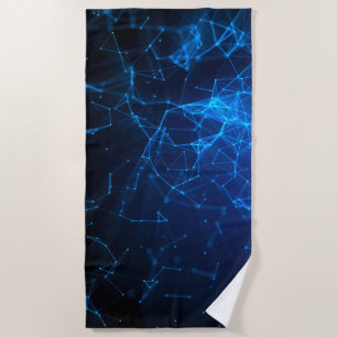 Netzwerk von Blauen Punkten und Linien Strandtuch