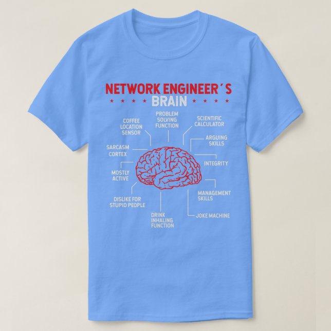 Netzwerkingenieur Gehirncomputer-Netzwerkingenieur T-Shirt (Design vorne)