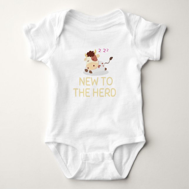 Neu an der Herdkühe, neu für das Herdenbaby Baby Strampler (Vorderseite)