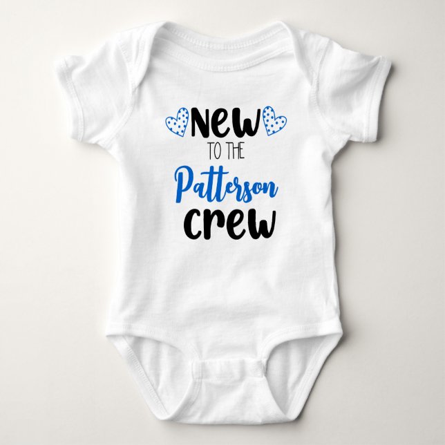 Neu an der Personalisierten Crew Baby Strampler (Vorderseite)